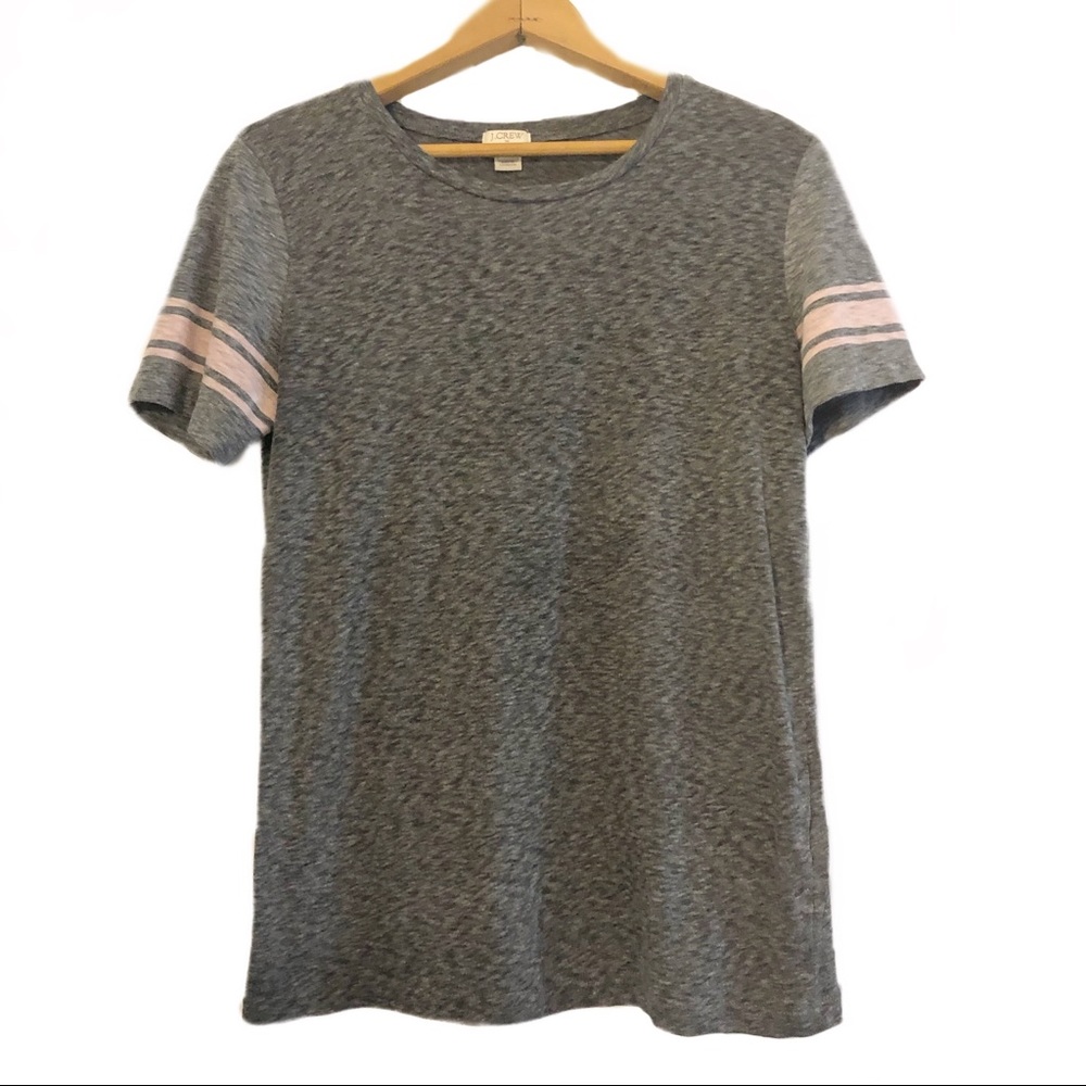 J. Crew Contrast Sleeve T-Shirt Casual Cute Sporty